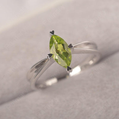 Marquise Cut Peridot Solitaire Rings - Palmary