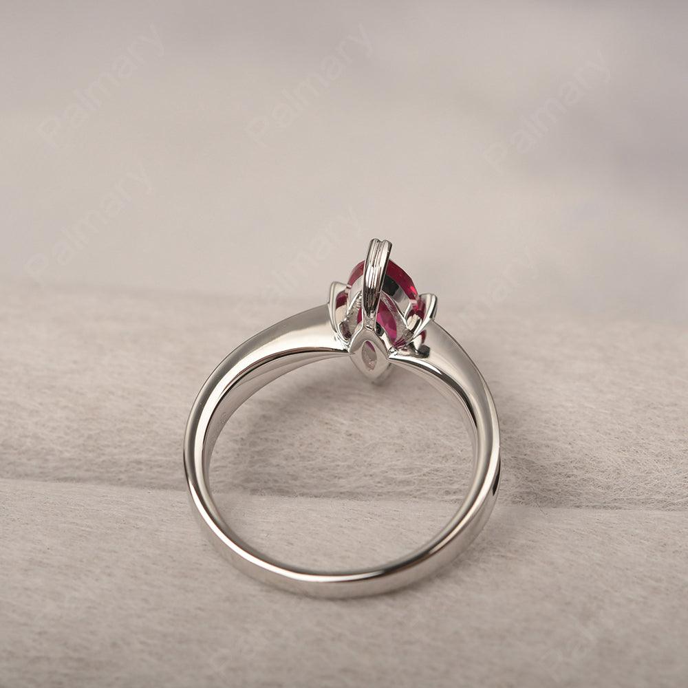 Marquise Cut Ruby Solitaire Rings - Palmary