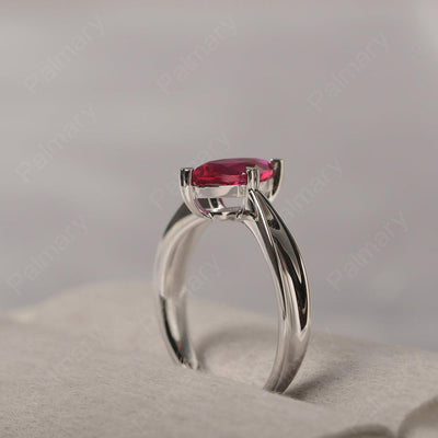 Marquise Cut Ruby Solitaire Rings - Palmary