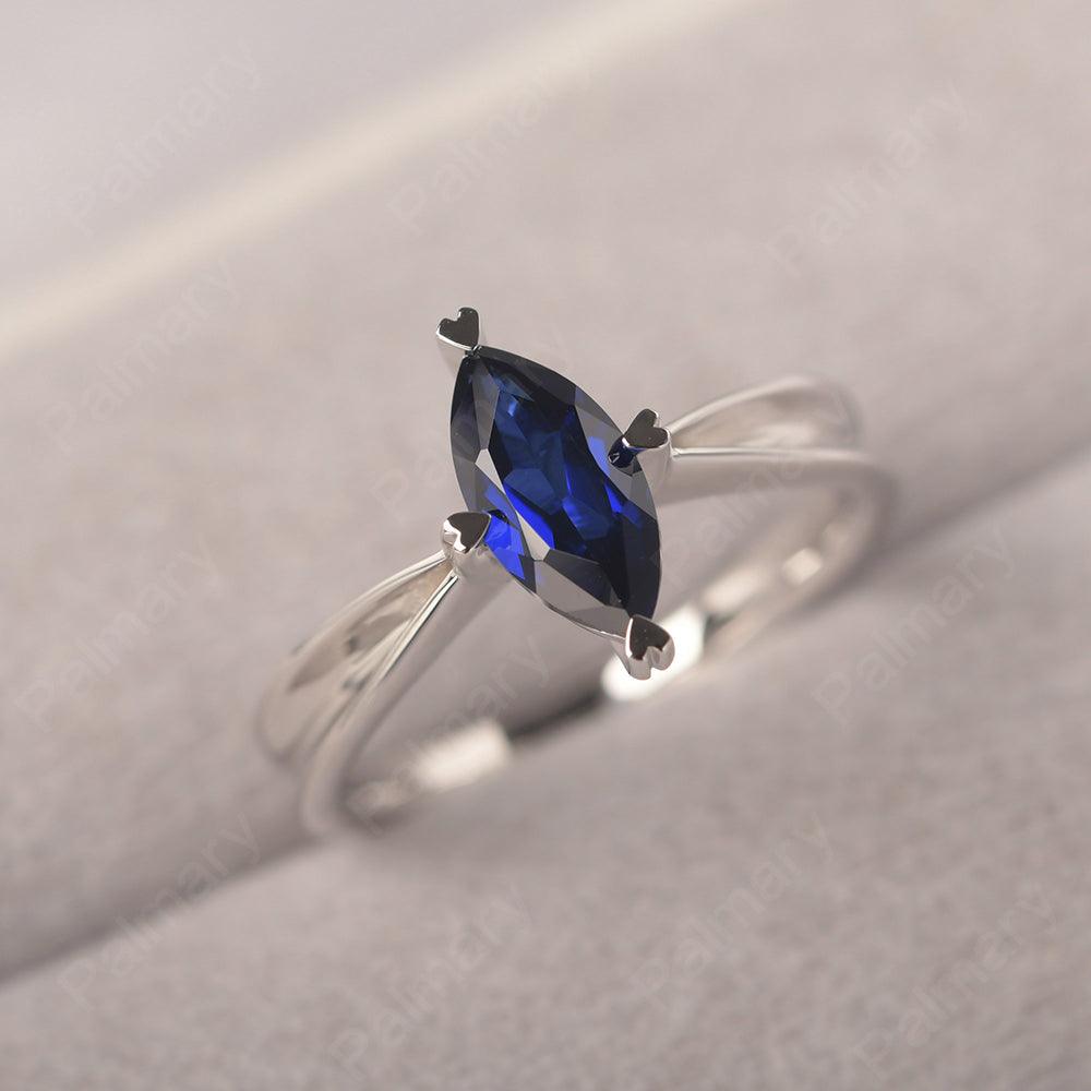 Marquise Cut Sapphire Solitaire Rings - Palmary