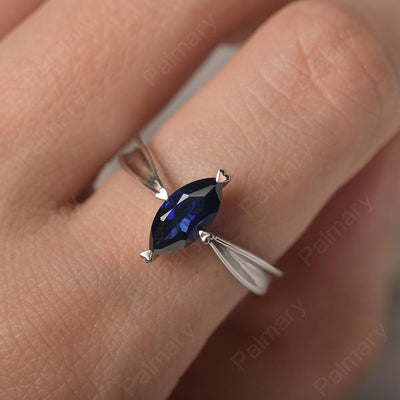 Marquise Cut Sapphire Solitaire Rings - Palmary