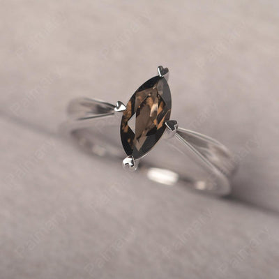 Marquise Cut Smoky Quartz  Solitaire Rings - Palmary
