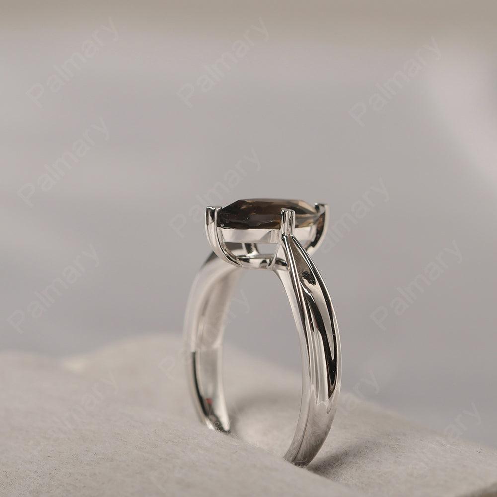 Marquise Cut Smoky Quartz  Solitaire Rings - Palmary
