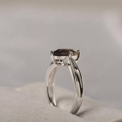 Marquise Cut Smoky Quartz  Solitaire Rings - Palmary