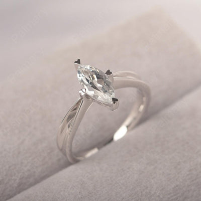 Marquise Cut White Topaz Solitaire Rings - Palmary