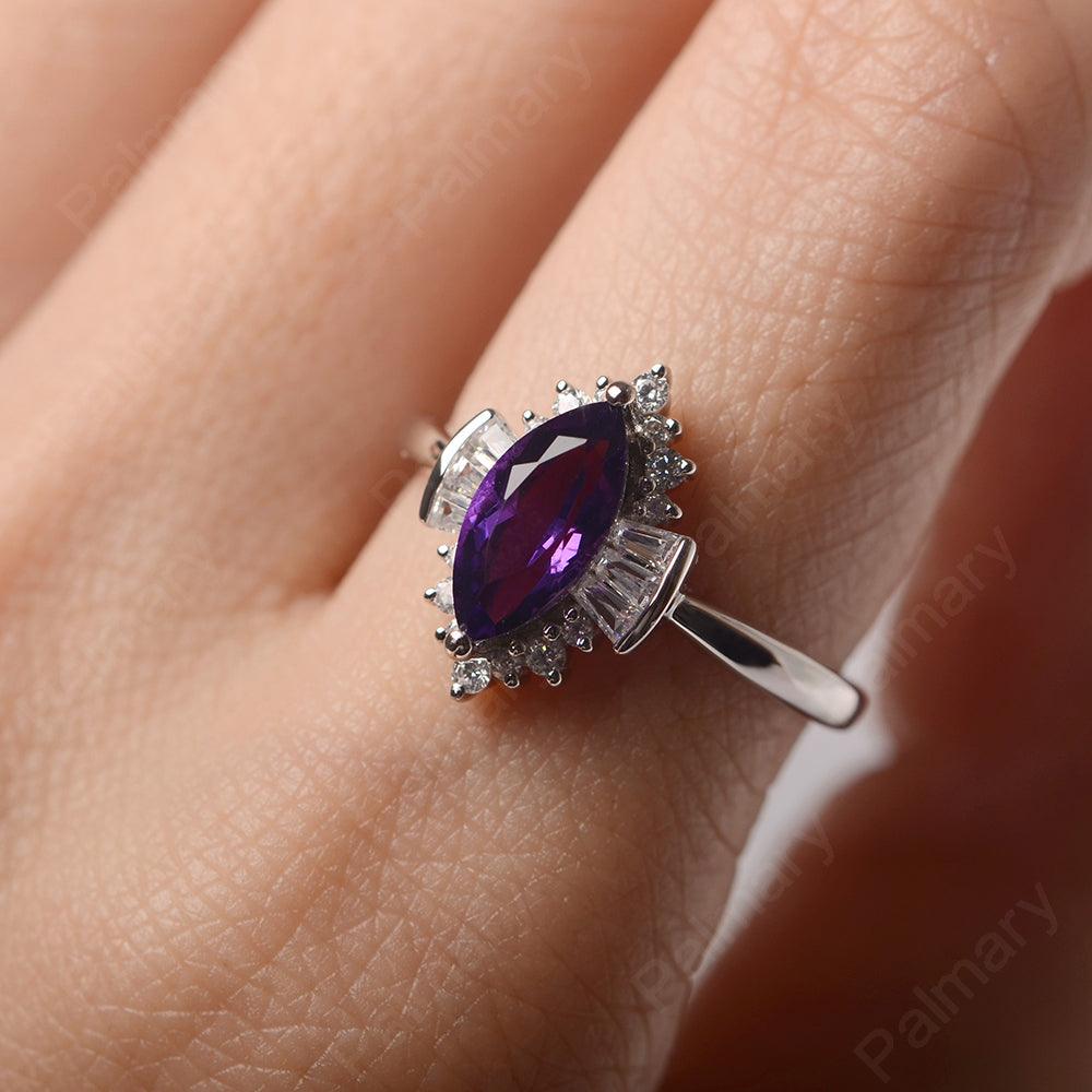 Marquise Cut Vintage Amethyst Rings - Palmary