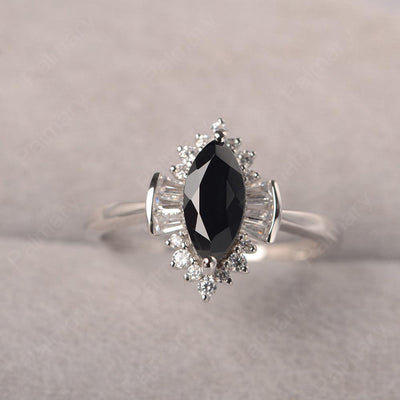 Marquise Cut Vintage Black Spinel Rings - Palmary