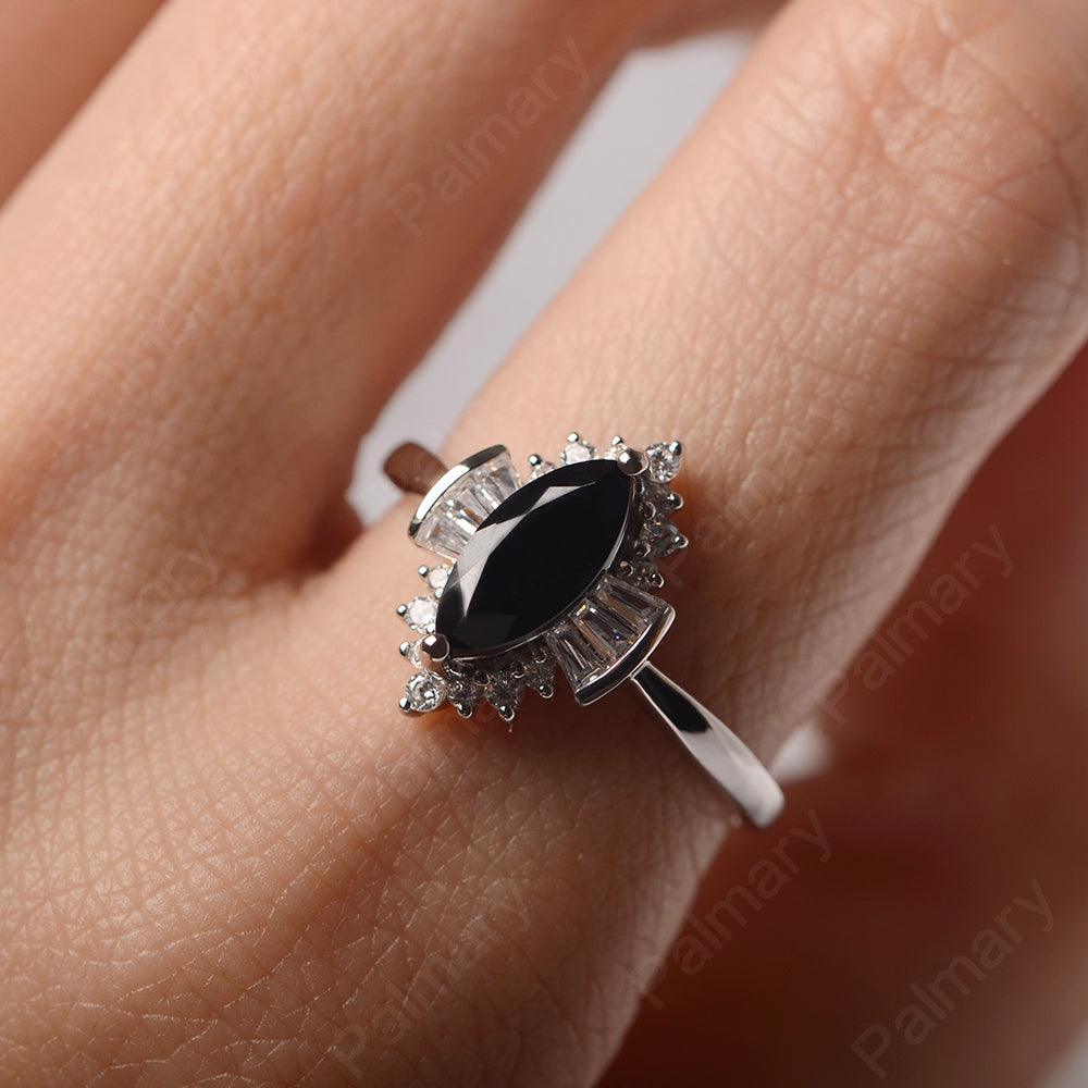 Marquise Cut Vintage Black Spinel Rings - Palmary