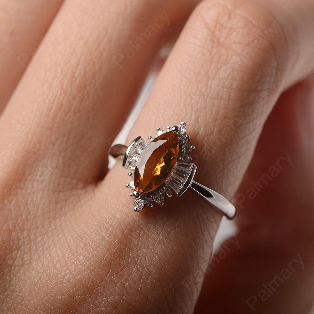 Marquise Cut Vintage Citrine Rings - Palmary