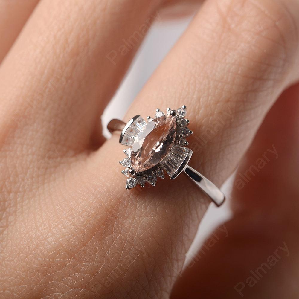 Marquise Cut Vintage Morganite Rings - Palmary