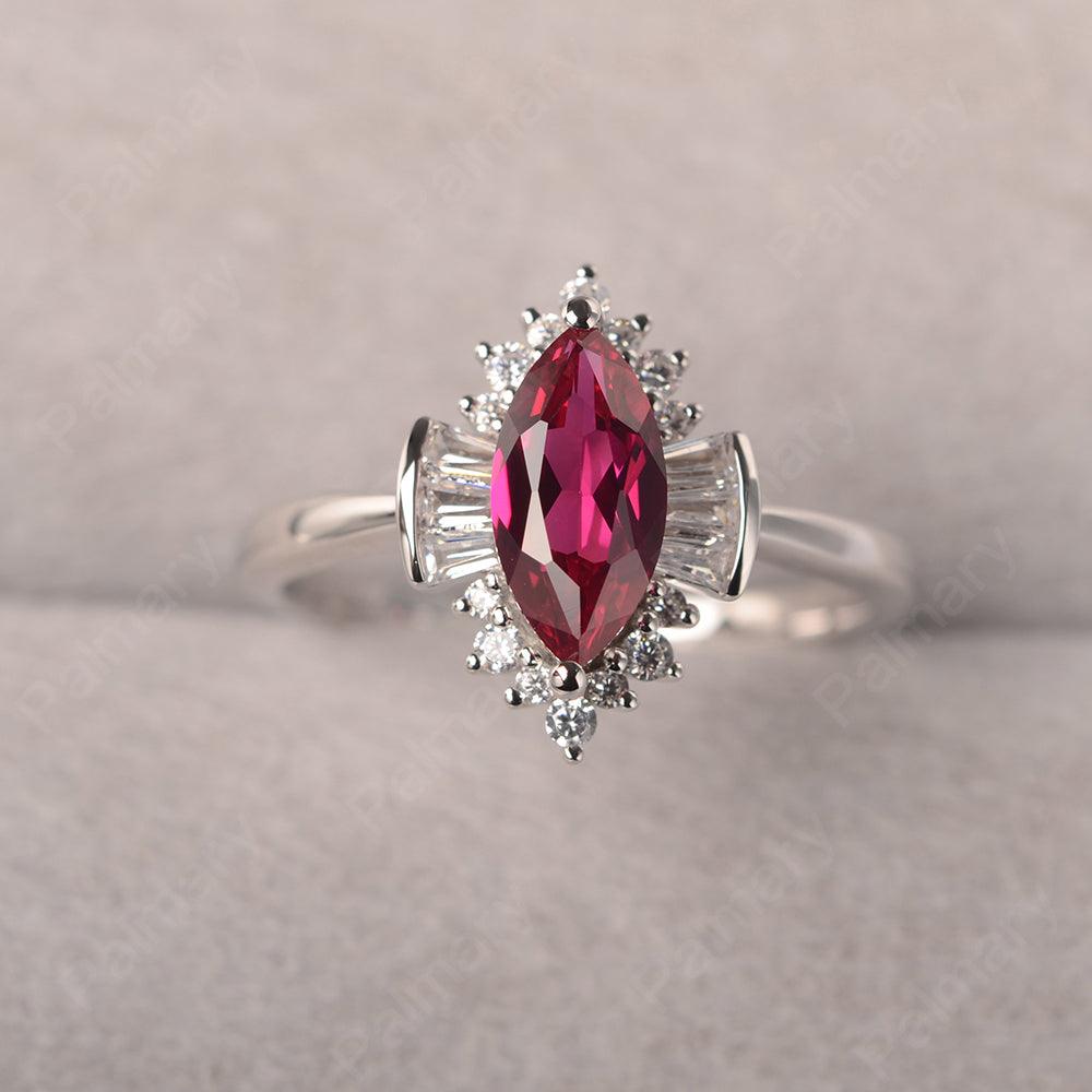 Marquise Cut Vintage Ruby Rings - Palmary