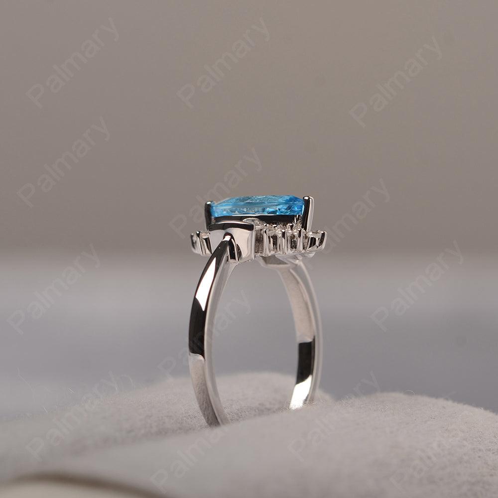 Marquise Cut Vintage Swiss Blue Topaz Rings - Palmary