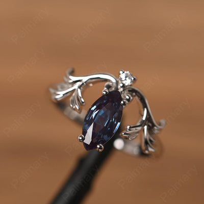 Marquise Cut Unusual Alexandrite Engagement Rings - Palmary