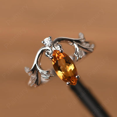 Marquise Cut Unusual Citrine Engagement Rings - Palmary