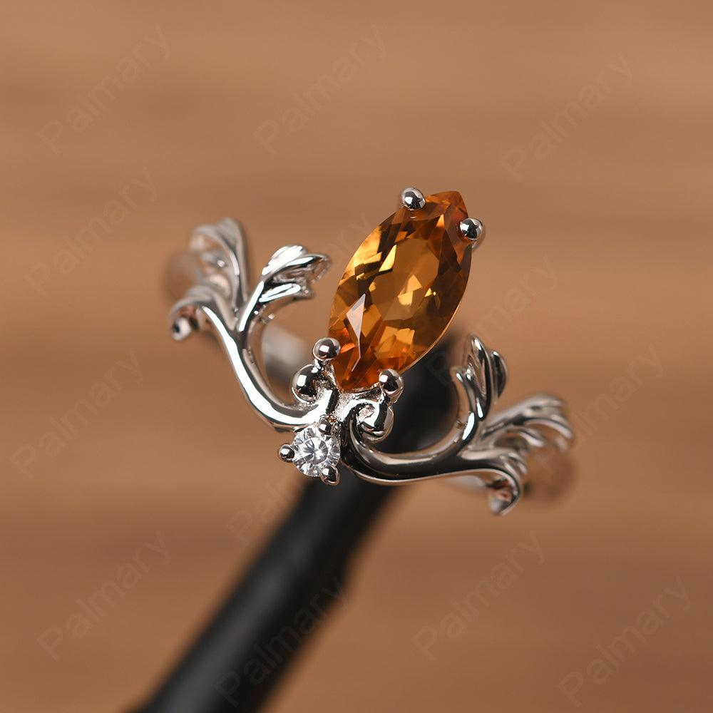 Marquise Cut Unusual Citrine Engagement Rings - Palmary