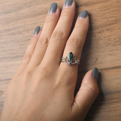 Marquise Cut Unusual Emerald Engagement Rings - Palmary