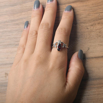Marquise Cut Unusual Garnet Engagement Rings - Palmary