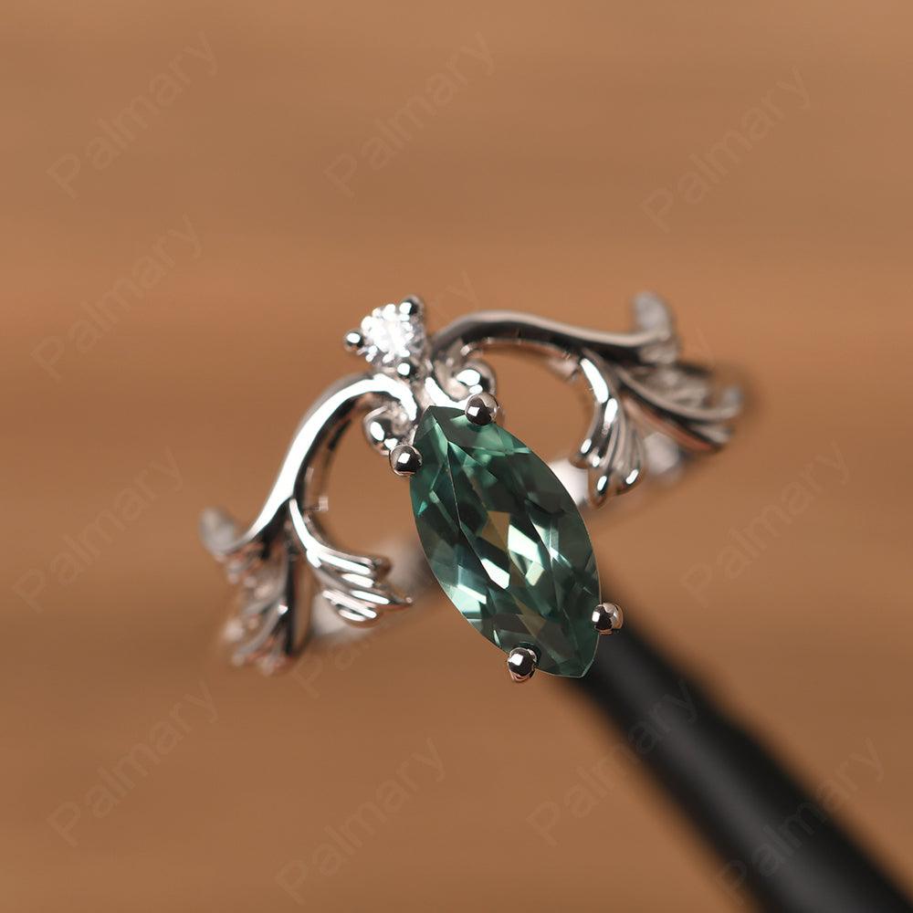 Marquise Cut Unusual Green Sapphire Engagement Rings - Palmary