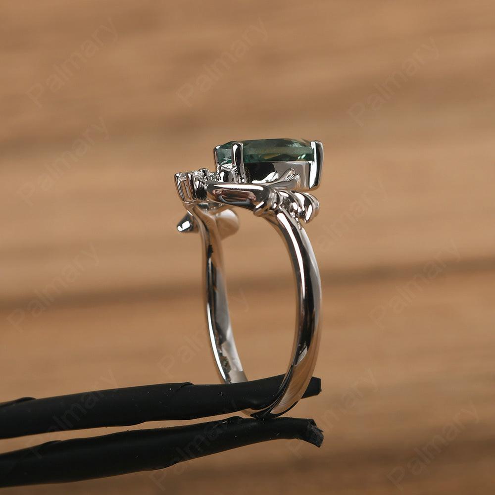 Marquise Cut Unusual Green Sapphire Engagement Rings - Palmary