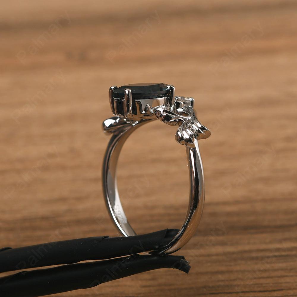 Marquise Cut Unusual London Blue Topaz Engagement Rings - Palmary