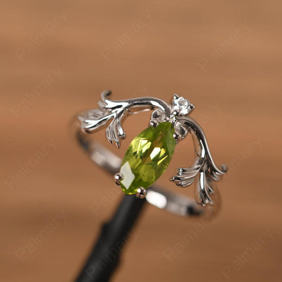 Marquise Cut Unusual Peridot Engagement Rings - Palmary