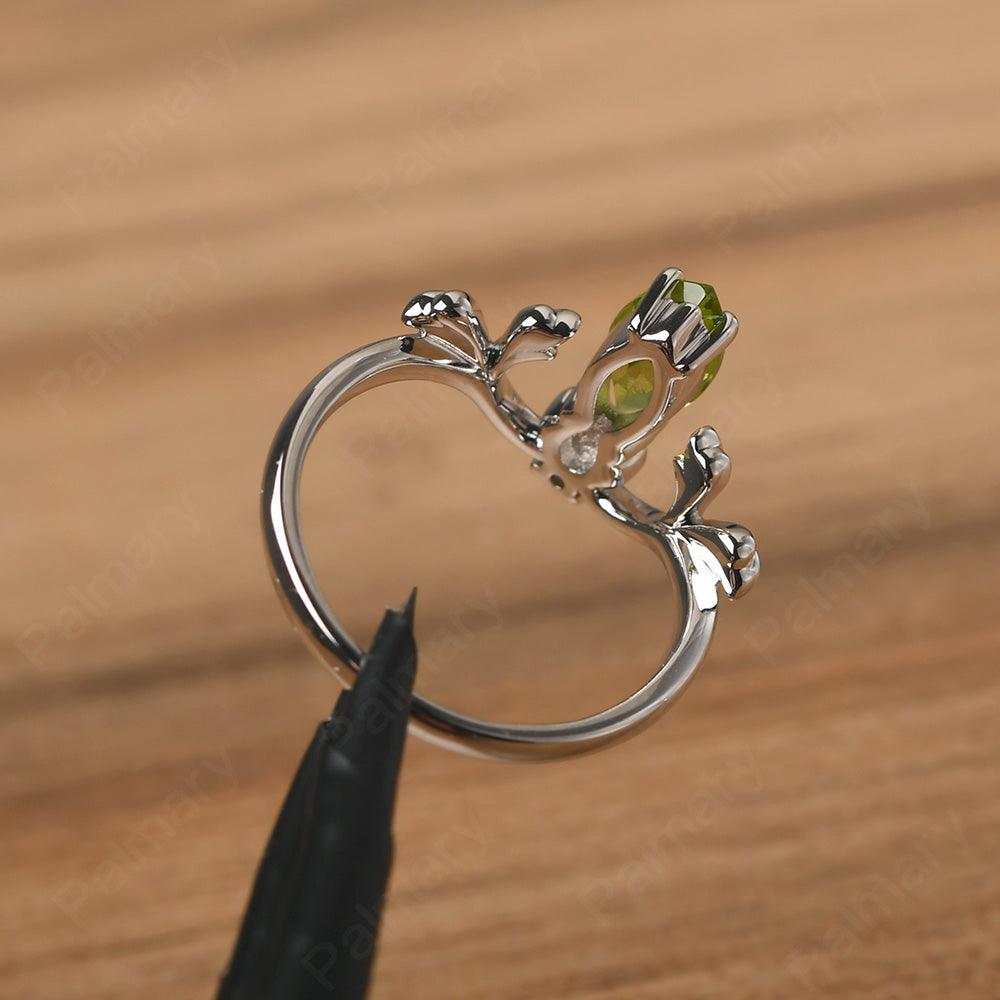 Marquise Cut Unusual Peridot Engagement Rings - Palmary