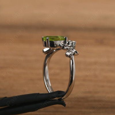 Marquise Cut Unusual Peridot Engagement Rings - Palmary
