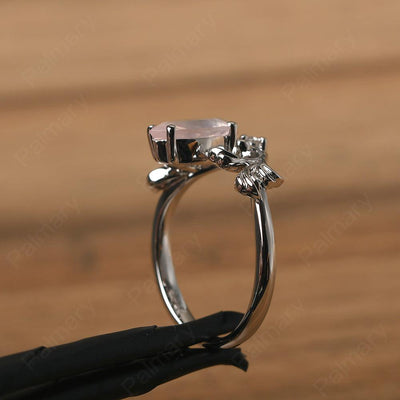 Marquise Cut Unusual Rose Quartz Engagement Rings - Palmary