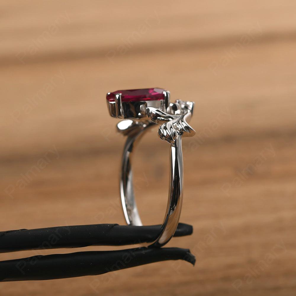 Marquise Cut Unusual Ruby Engagement Rings - Palmary