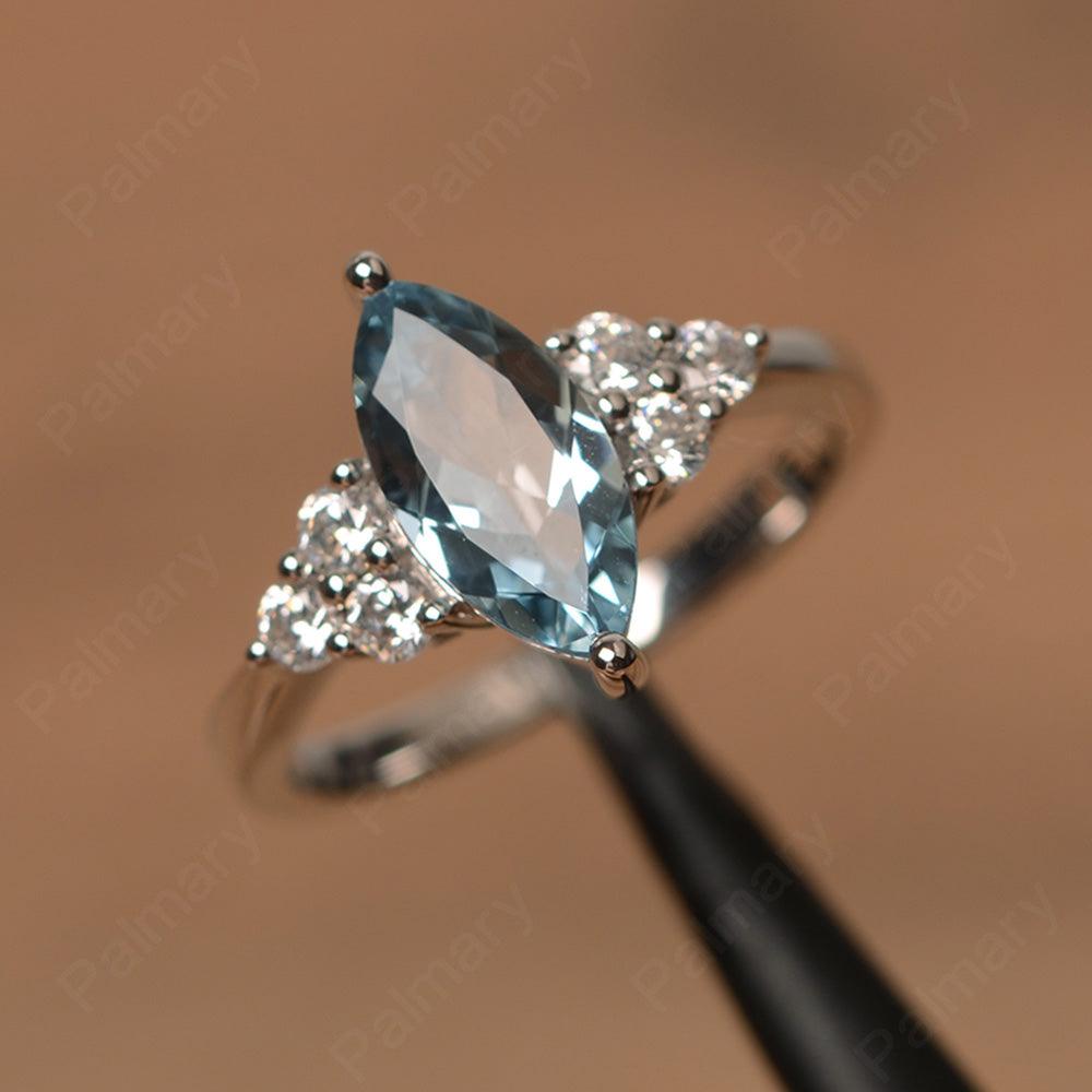 Large Marquise Cut Aquamarine Rings - Palmary