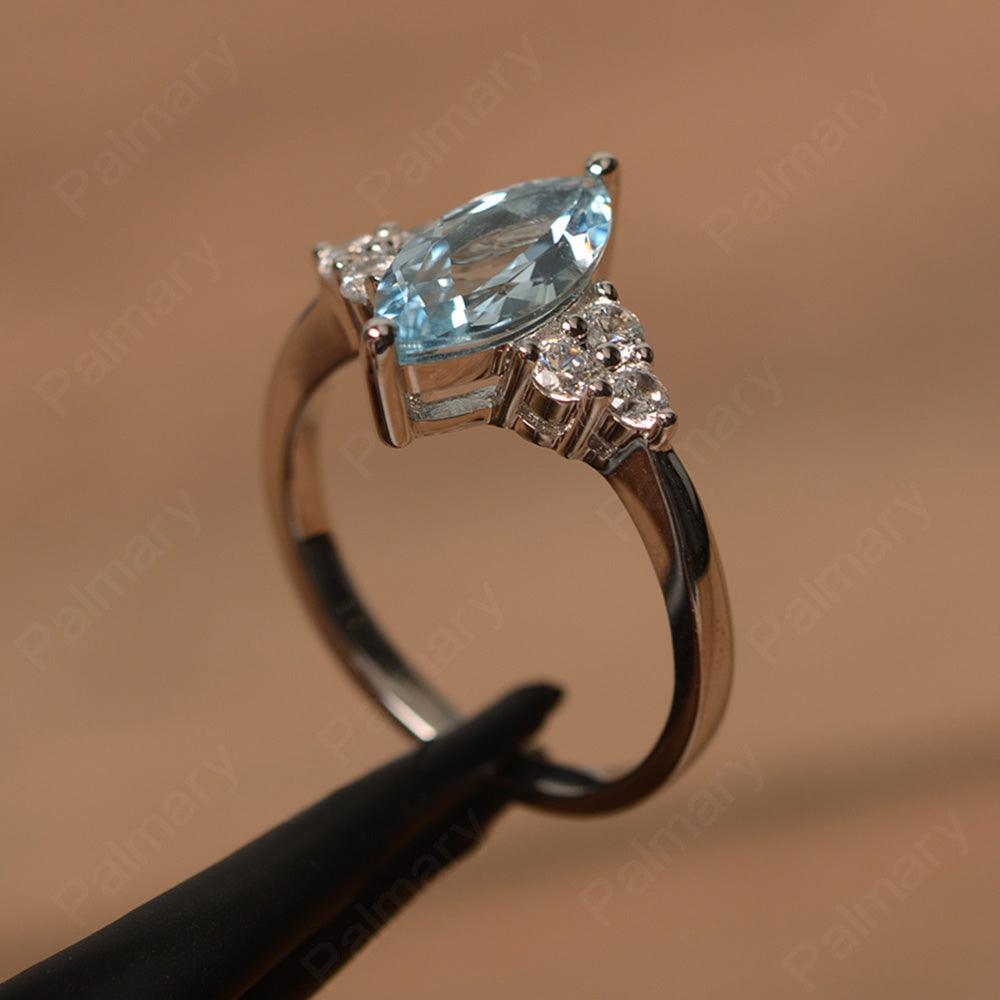 Large Marquise Cut Aquamarine Rings - Palmary