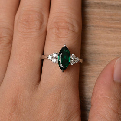Large Marquise Cut Emerald Rings - Palmary