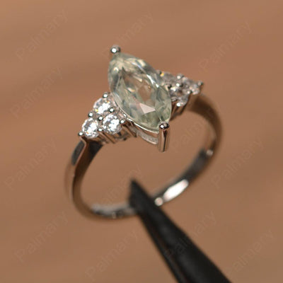 Large Marquise Cut Green Amethyst Rings - Palmary
