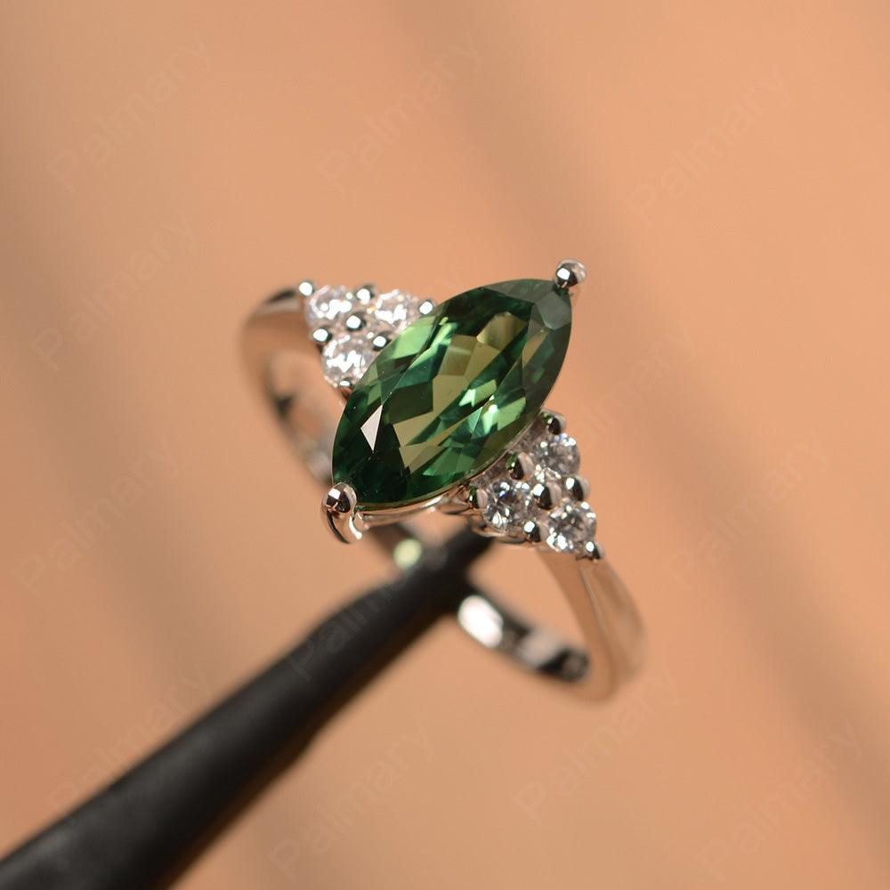 Large Marquise Cut Green Sapphire Rings - Palmary