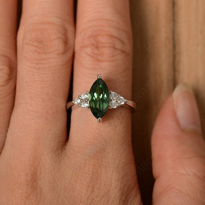 Large Marquise Cut Green Sapphire Rings - Palmary