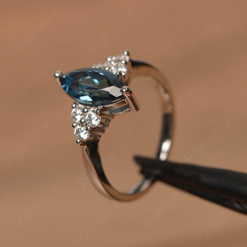 Large Marquise Cut London Blue Topaz Rings - Palmary
