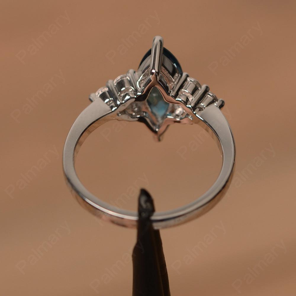 Large Marquise Cut London Blue Topaz Rings - Palmary
