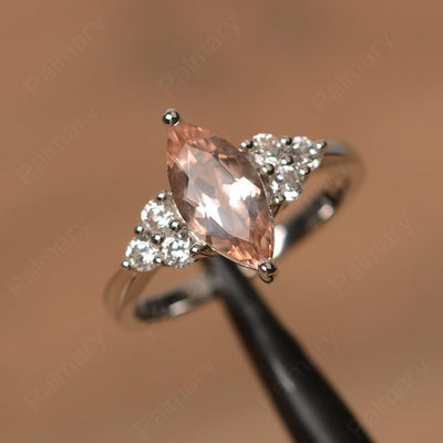 Large Marquise Cut Morganite Rings - Palmary