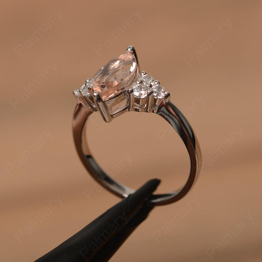 Large Marquise Cut Morganite Rings - Palmary