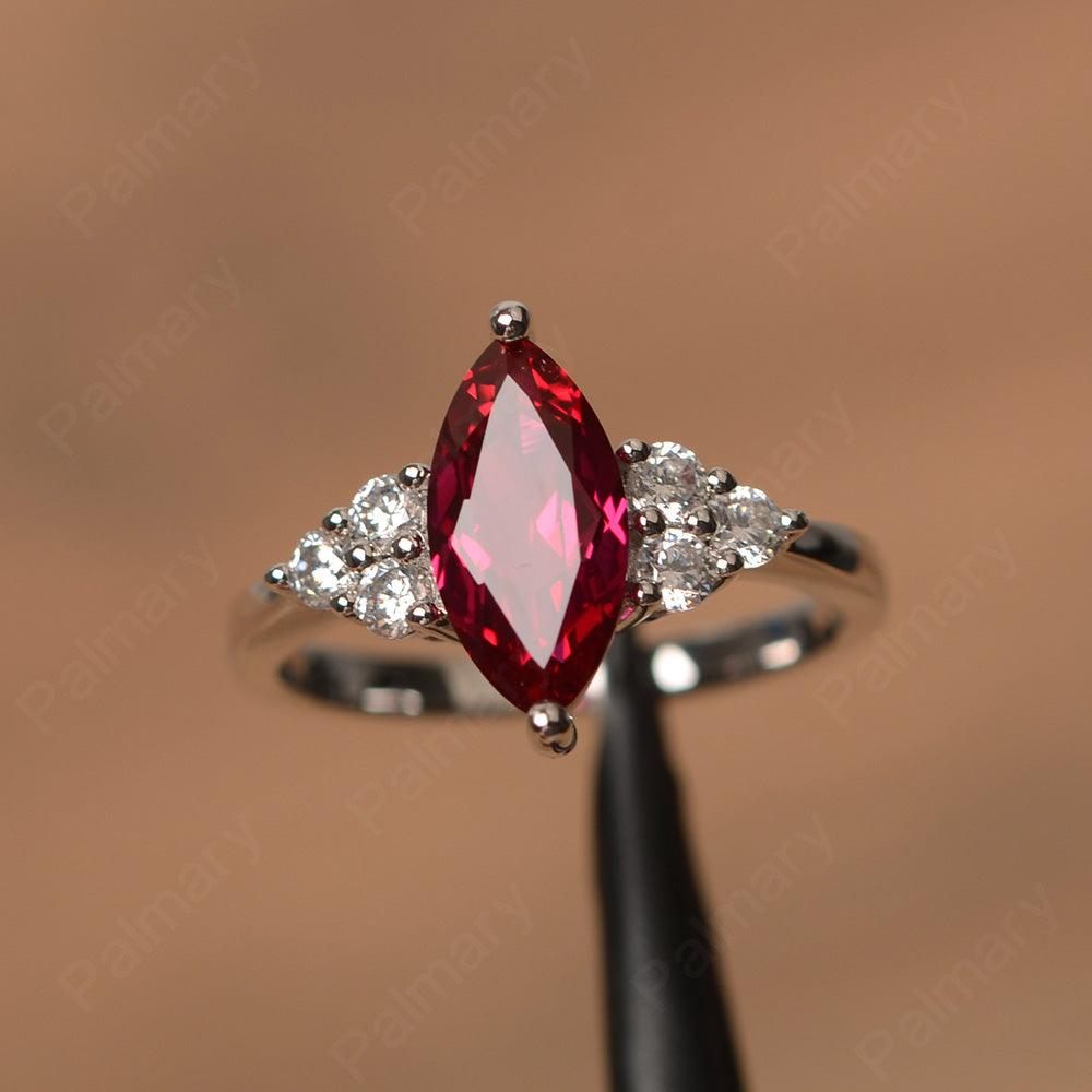 Large Marquise Cut Ruby Rings - Palmary