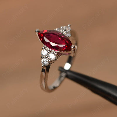 Large Marquise Cut Ruby Rings - Palmary