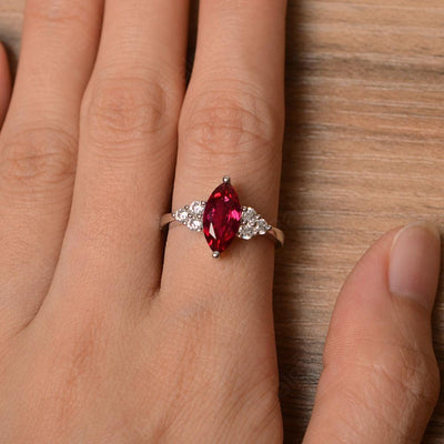 Large Marquise Cut Ruby Rings - Palmary