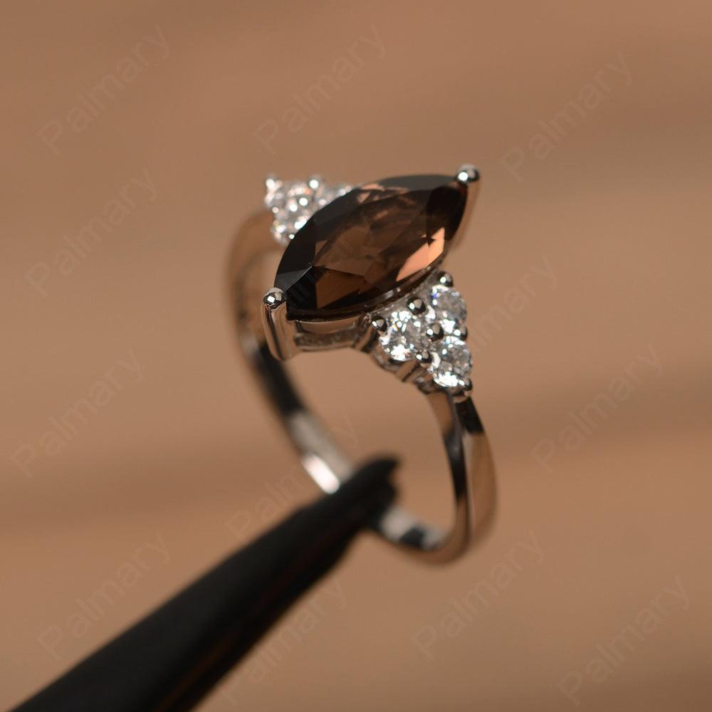Large Marquise Cut Smoky Quartz  Rings - Palmary