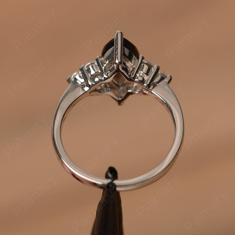 Large Marquise Cut Smoky Quartz  Rings - Palmary