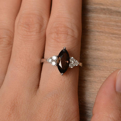 Large Marquise Cut Smoky Quartz  Rings - Palmary