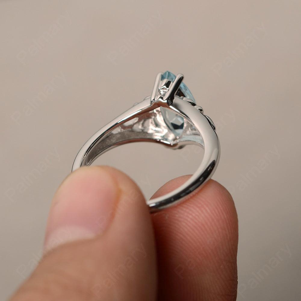 Marquise Cut Aquamarine Cocktail Ring - Palmary