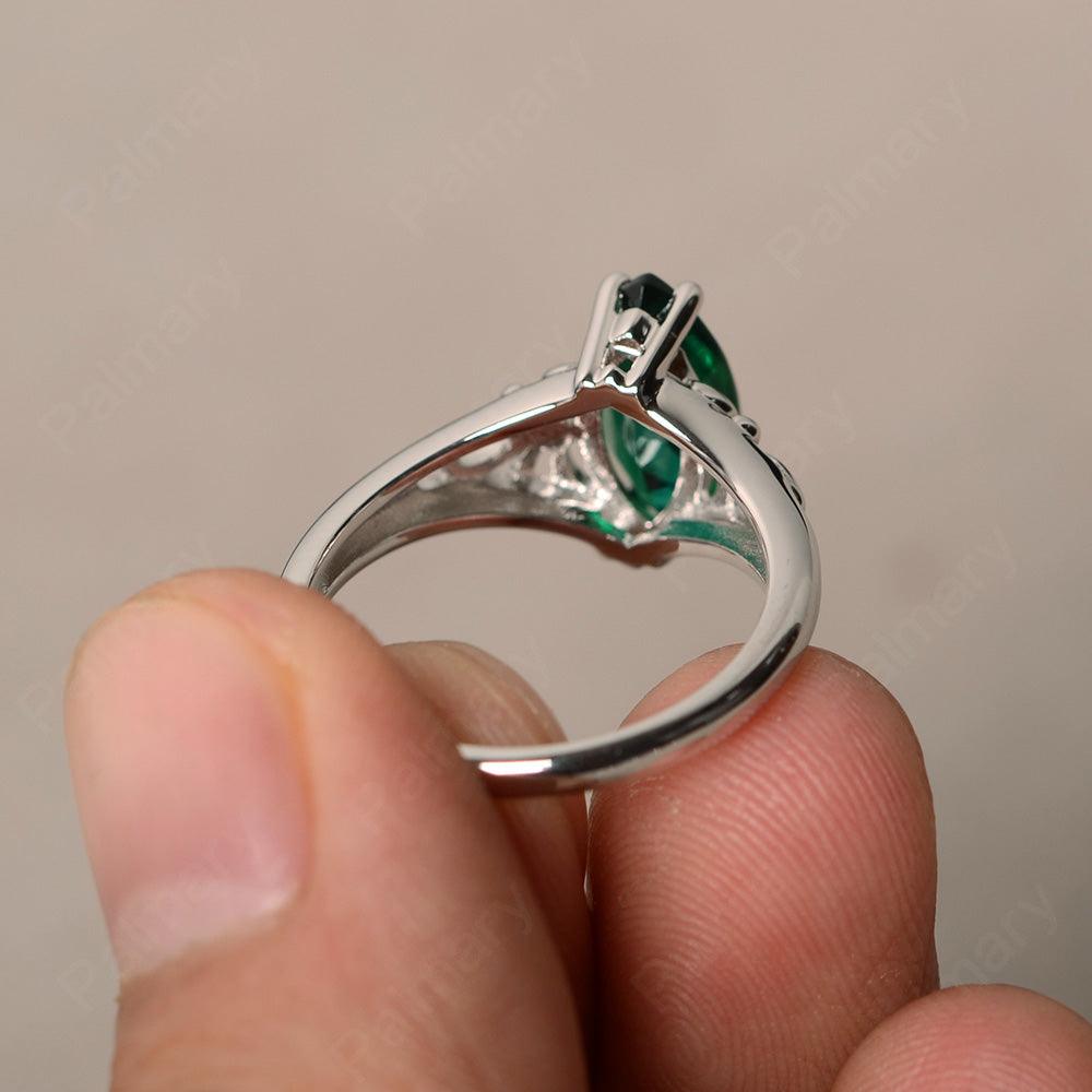 Marquise Cut Emerald Cocktail Ring - Palmary