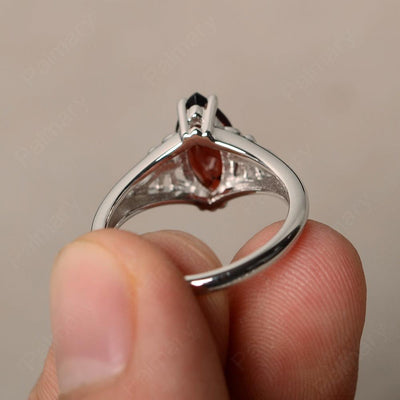 Marquise Cut Garnet Cocktail Ring - Palmary