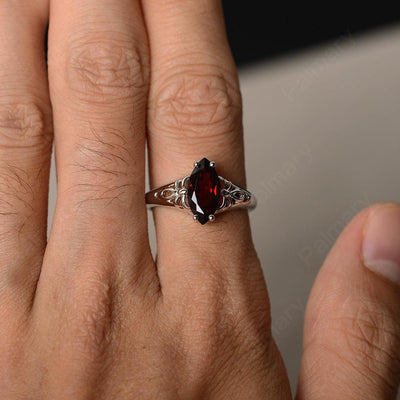 Marquise Cut Garnet Cocktail Ring - Palmary