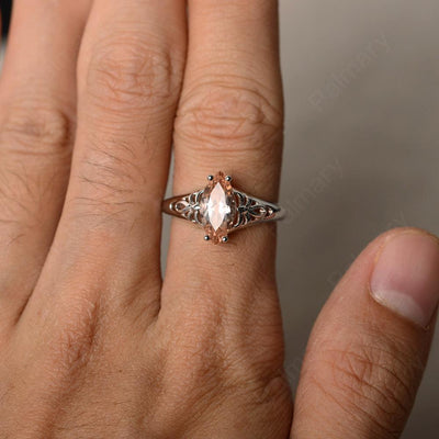 Marquise Cut Morganite Cocktail Ring - Palmary